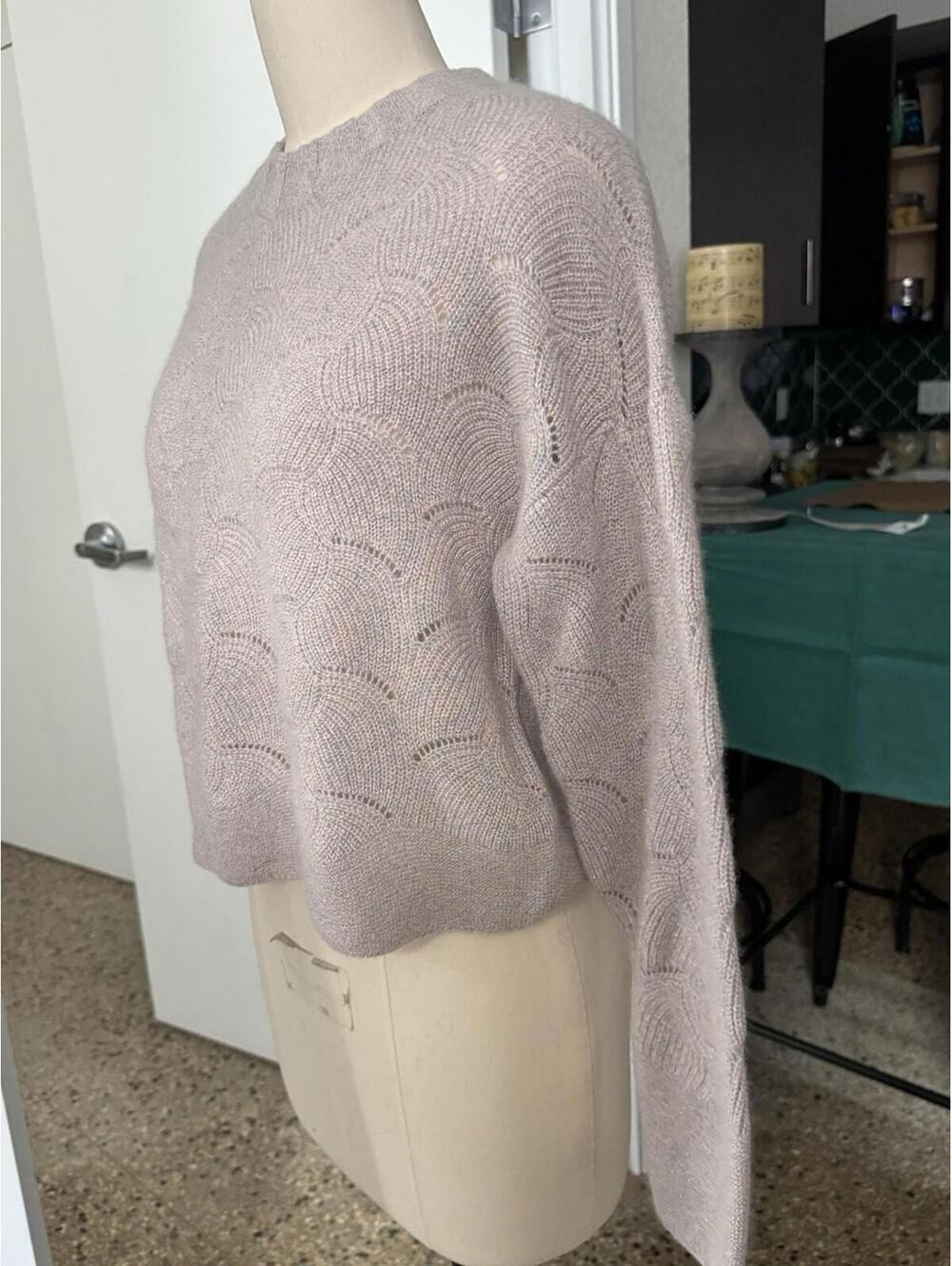 Brodie Light Pink Cashmere Sweater Sz M - Picture 3 of 10